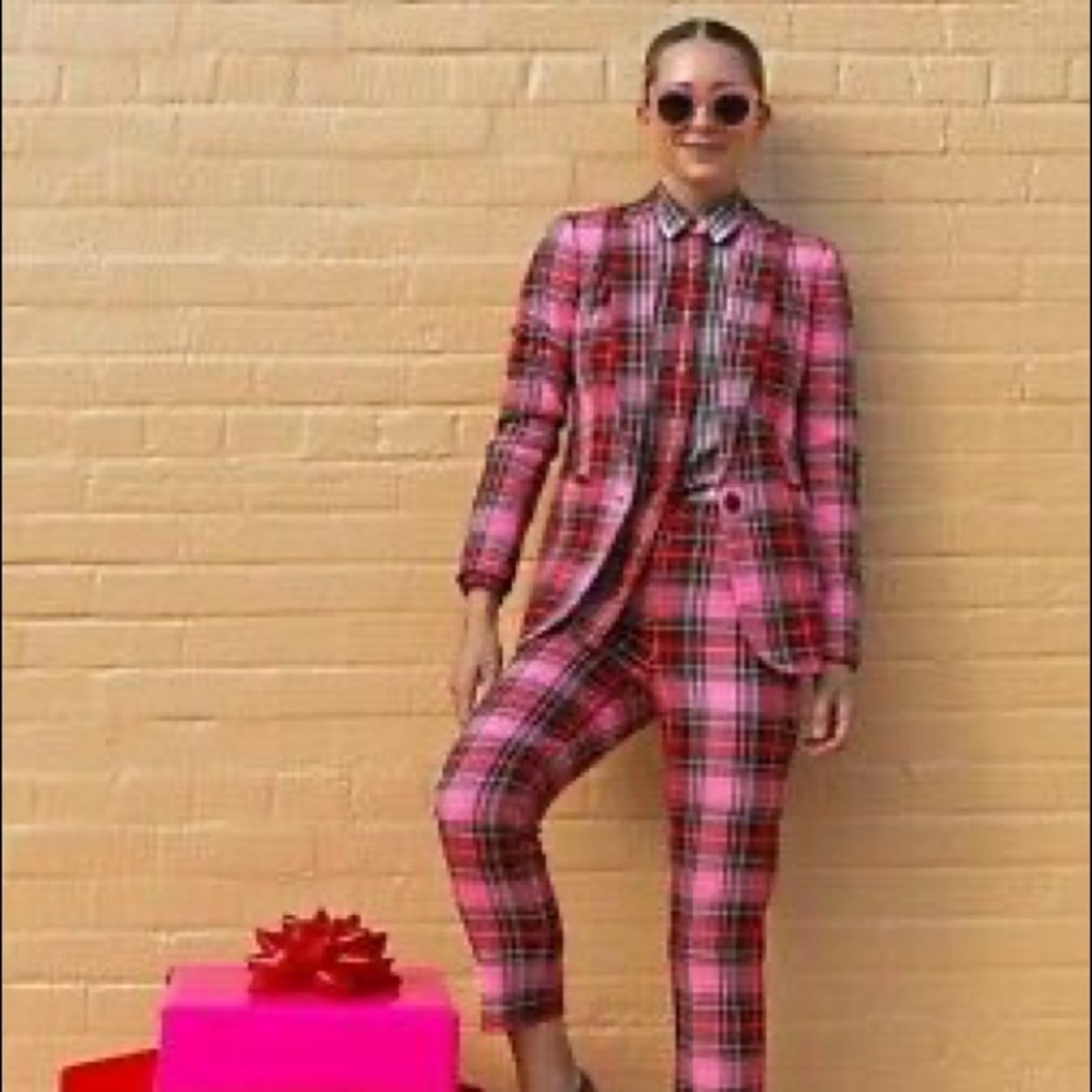 Jcrew pink plaid lined pants. Worn once